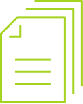 Green outline document icon